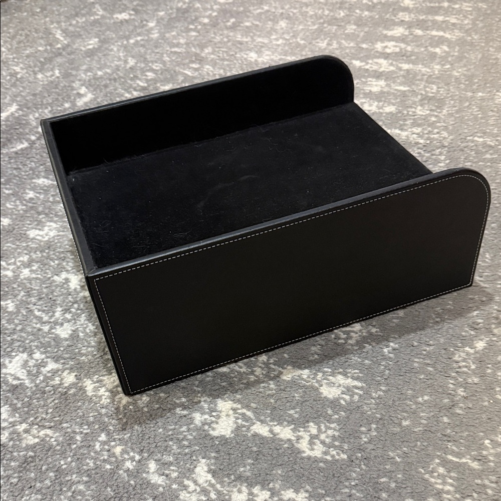 Elegant Black Leather Document Organizer